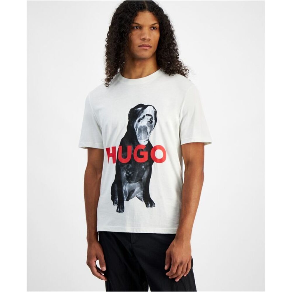 Hugo Boss Mens Regular-fit Dog Graphic T-Shirt, NWT
